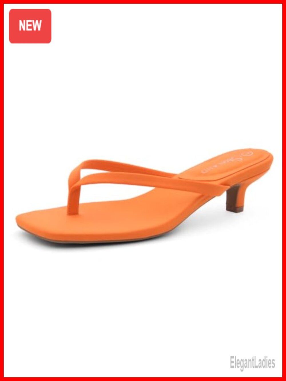 Kitten Heel Square Open Toe Flip Flop Sandals Slip On Dressy Summer